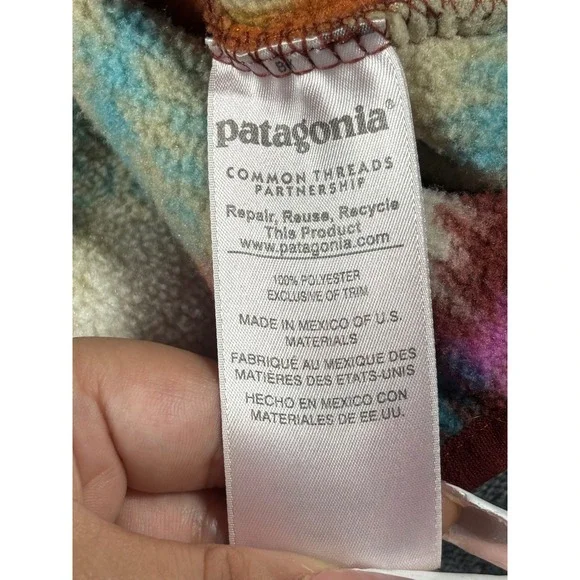 Patagonia Synchilla Fleece Pullover Retro Aztec Pattern Snap T Size S - Picture 4 of 9